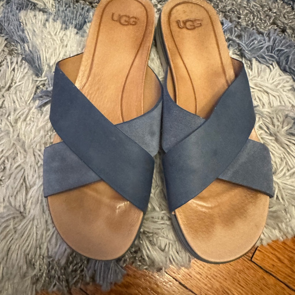 Used UGG Women's blue Cross Strap Sandals